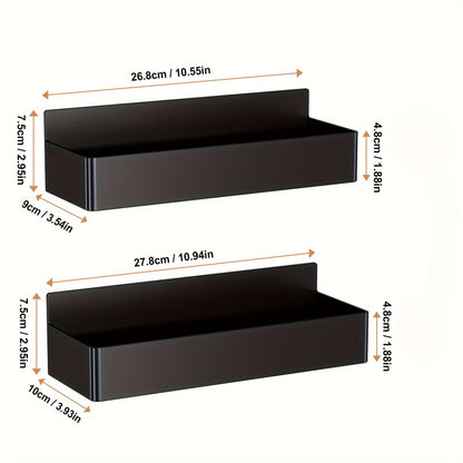 Magnetic Refrigerator Spice Rack Trays in Black or White with Two- or Four-Piece Set Options