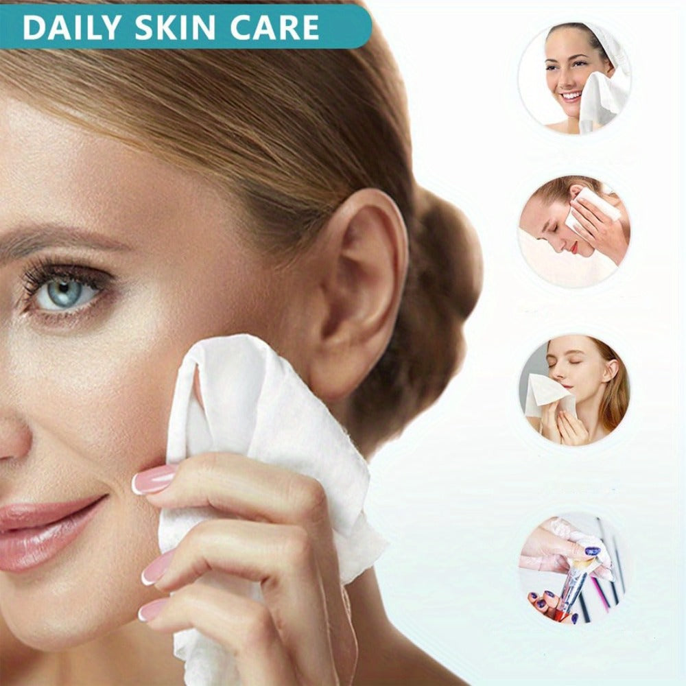 Disposable Facial Towels Extra Large Thick Dry Wet Cleansing Cotton Towel 40 Sheets Per Box for Entryways, Bedrooms and Living Spaces