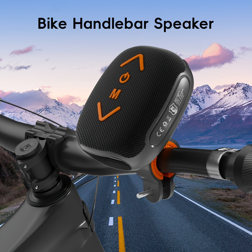 Bluetooth Bike Speaker, IPX5 Handlebar Speaker with Battery, FM, TF, AUX, TWS & Hands-Free Calls