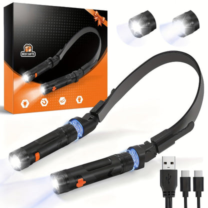 Hands-Free Neck Light LED Wearable Reading Light with Magnetic Base & Flexible Design, Portable Book Light for Reading