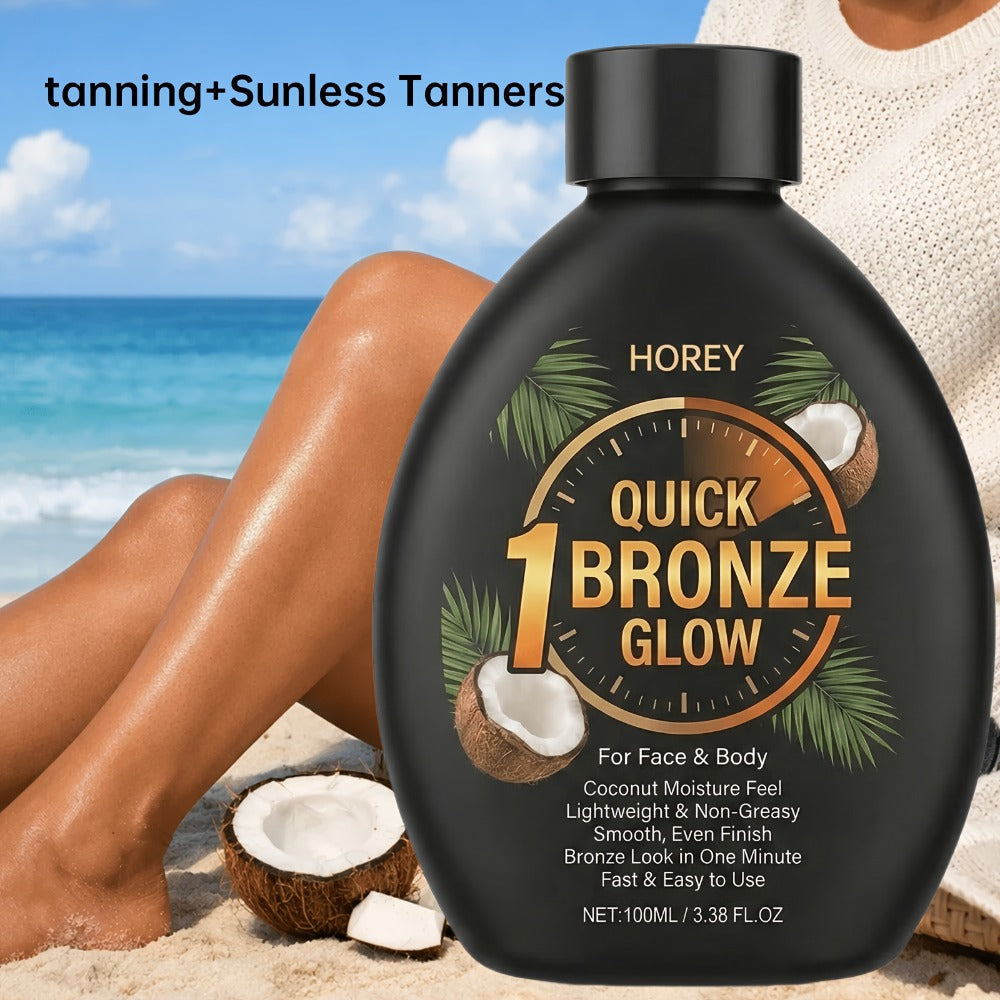 Dark Self Tanning Lotion Sunless Tanner 3.38oz - Instant Radiance, & Smoothing, Tattoo Friendly, Lasting Bronze & Golden Brown Glow