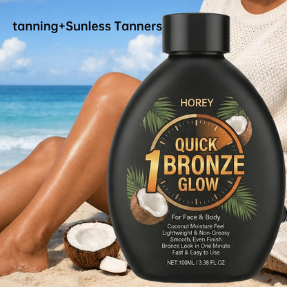 Dark Self Tanning Lotion Sunless Tanner 3.38oz - Instant Radiance, & Smoothing, Tattoo Friendly, Lasting Bronze & Golden Brown Glow