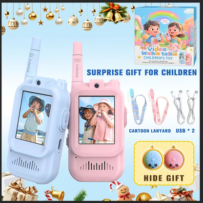 2-Pack Kids Walkie Talkie Toy 2.4GHz, Video Call, Voice Changer & HD Camera, Long-Range Wireless Communication