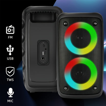 Wireless Bluetooth Speaker with Color LED Lights, MOKiN KTS-1265 Portable Party Speaker, Bass Boost