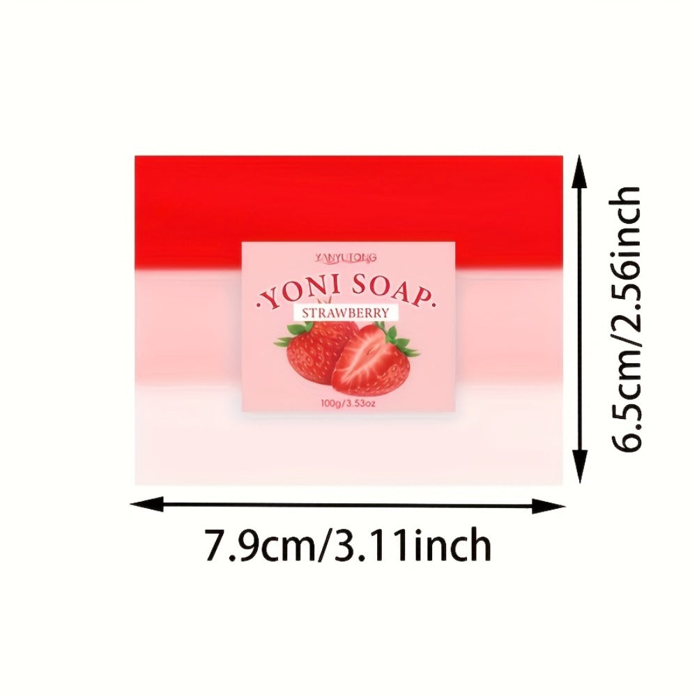 Strawberry Intimate Soap for Women 3-Pack – pH-Balanced Feminine Wash Bar for Gentle Intimate & Body Cleansing | Moisturizing Sensitive Skin