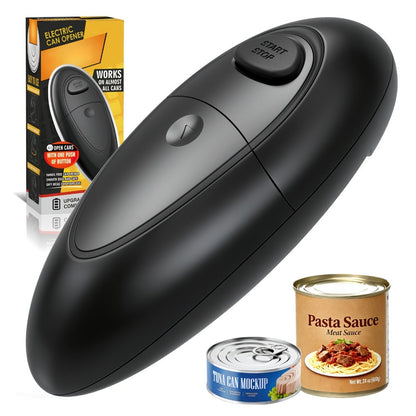 Electric Can Opener One-Touch Automatic – Smooth Edge Battery Operated Handheld Opener for All Can Sizes, Best Kitchen Gadget for Seniors