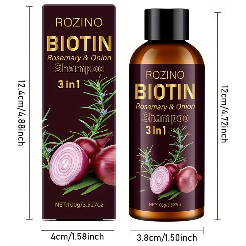 Onion Rosemary Biotin 3-in-1 Shampoo Bar for Hair Growth & Damaged Hair - Scalp Cleansing for Bath Time, Home Spa and Personal Care