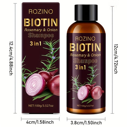 Onion Rosemary Biotin 3-in-1 Shampoo Bar for Hair Growth & Damaged Hair - Scalp Cleansing for Bath Time, Home Spa and Personal Care