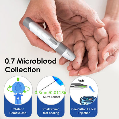 Blood Glucose Monitor Kit with 100 Test Strips & Lancets, Linksun Diabetes Testing Set, Large Display 448 Memory No Coding Glucometer
