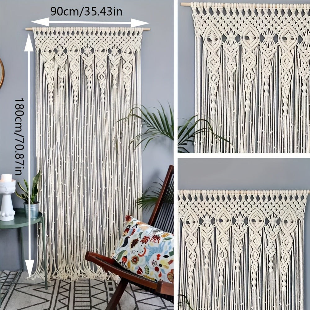 Bohemian Tapestry Wall Hanging – Large Boho Woven Wall Decor with Boho-Chic Patterns, Vertical Macrame Style Tapestry for Bedroom Living