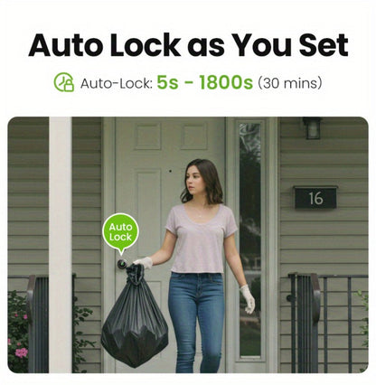 GHome KD03 PRO Smart Door Knob 4-in-1 with USB-C Charging & Gateway Remote – Fingerprint, Keypad & App, Anti-Peep, Tamper Alarm