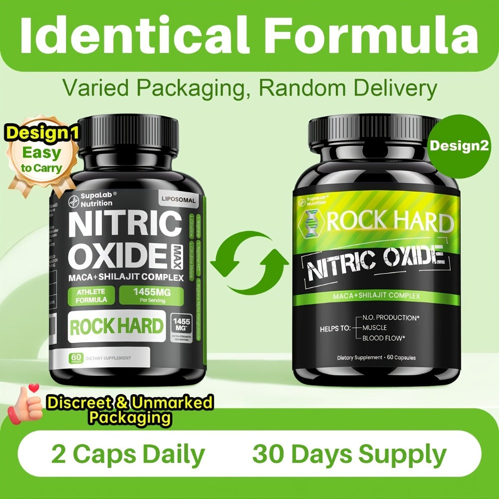 L-Arginine & L-Citrulline Nitric Oxide Supplement for Men - Boosts Blood Flow, Pump, Energy