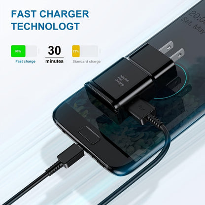 USB Wall Charger Compatible with Samsung Galaxy S25 S24 S23 S22 S21 S20 S10 S9 S8 S7 Note 10 - Adaptive 5V 2A Fast Charging