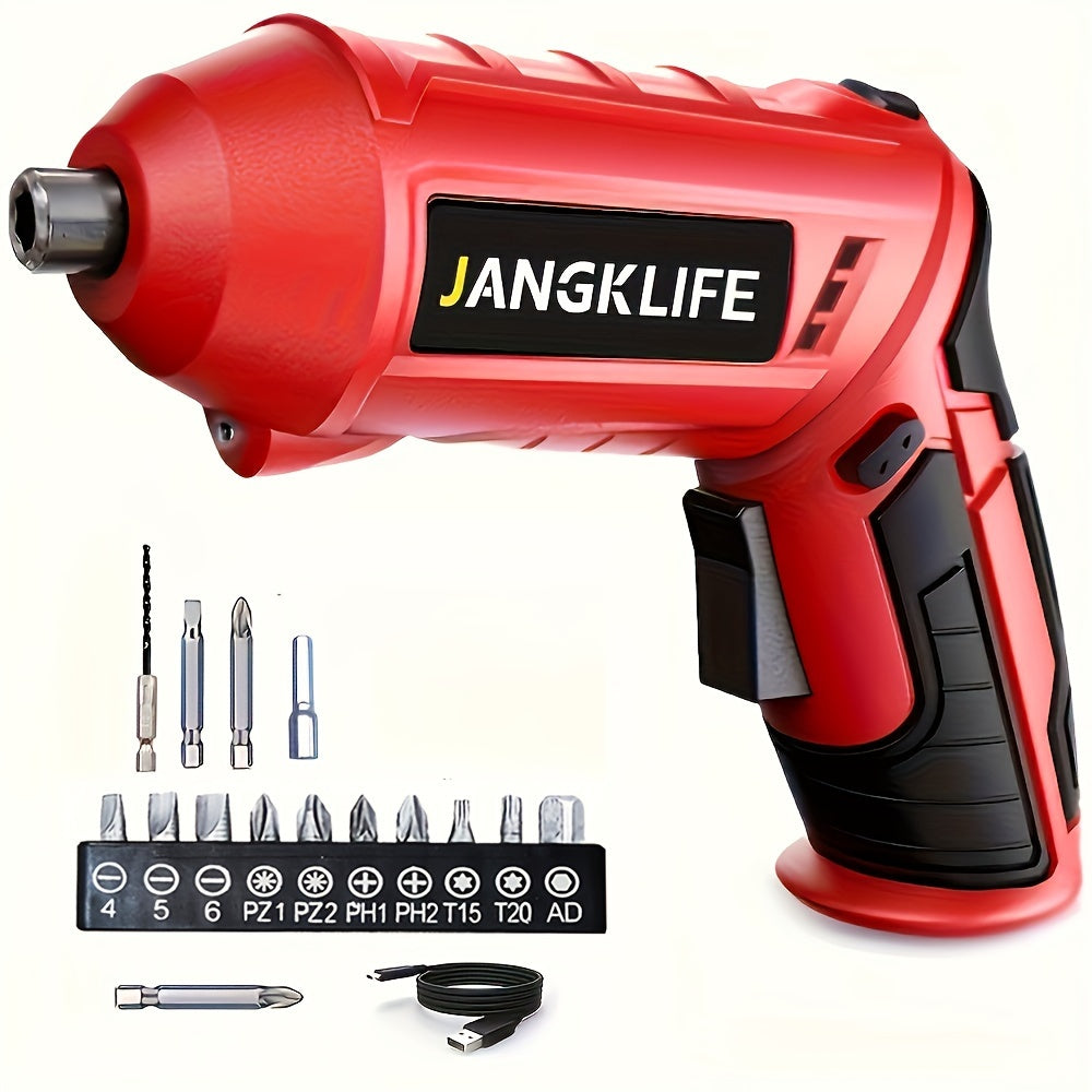 Electric Screwdriver Set 16pcs, 90° Rotatable Foldable Cordless Screwdriver Kit with 1200mAh Rechargeable Battery & Bits