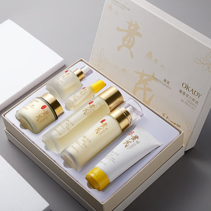 Astragalus Skincare Set 6pcs Antioxidant, Face Cream Essence Cleanser Toner Eye Cream Sleep Mask