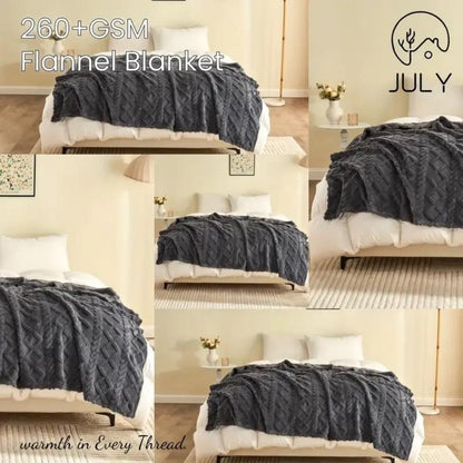 3D Plush Dense Weave Fleece Blanket, Ultra- Throw for Bed, Couch, Travel & Outdoor, Air-Conditioning Friendly