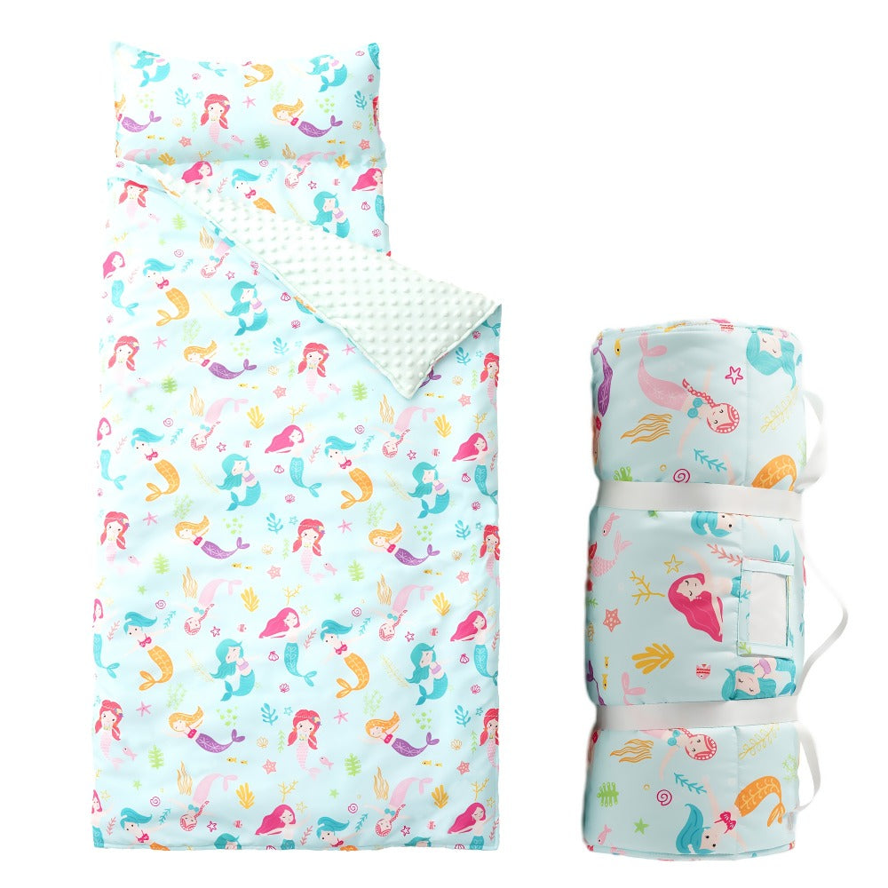 Kids Nap Mat Roll-Up Sleeping Mat for Daycare & Travel - 100% Polyester, Fun Prints for Entryways, Bedrooms and Living Spaces