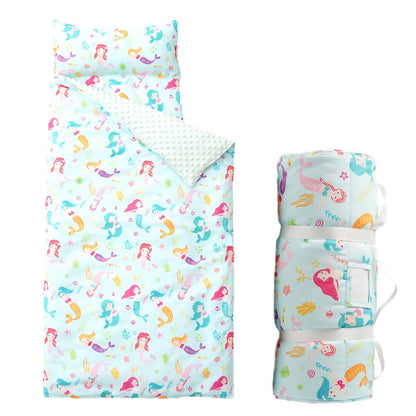 Kids Nap Mat Roll-Up Sleeping Mat for Daycare & Travel - 100% Polyester, Fun Prints for Entryways, Bedrooms and Living Spaces