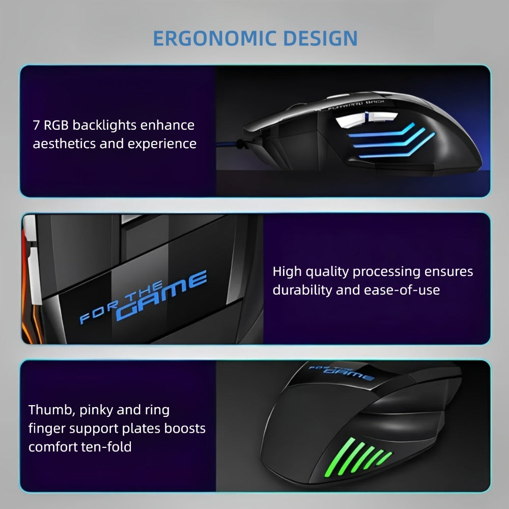 Programmable RGB Gaming Mouse Wired Pro-Grade with Turbo Click Multi-Mode DPI Sensitivity Dynamic for an Everyday Personal Care Routine