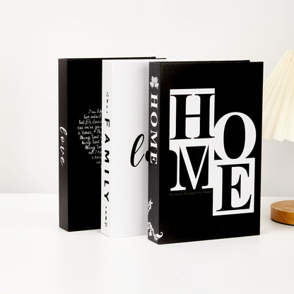Faux Books Decor Set of 3, Fake Decorative Books for Home Decor Shelf Styling, Industrial Style Artificial Book Props