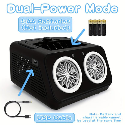Automatic Bubble Machine with 2 Fans, 20000+ Bubbles Per Minute – Electric Bubble Blower for Kids, Battery Powered