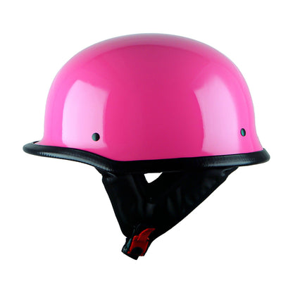 German Style Motorcycle Half Face Helmet – Novelty Skull & Carbon Fiber Design, UV Glossy Finish, Removable Washable Padding