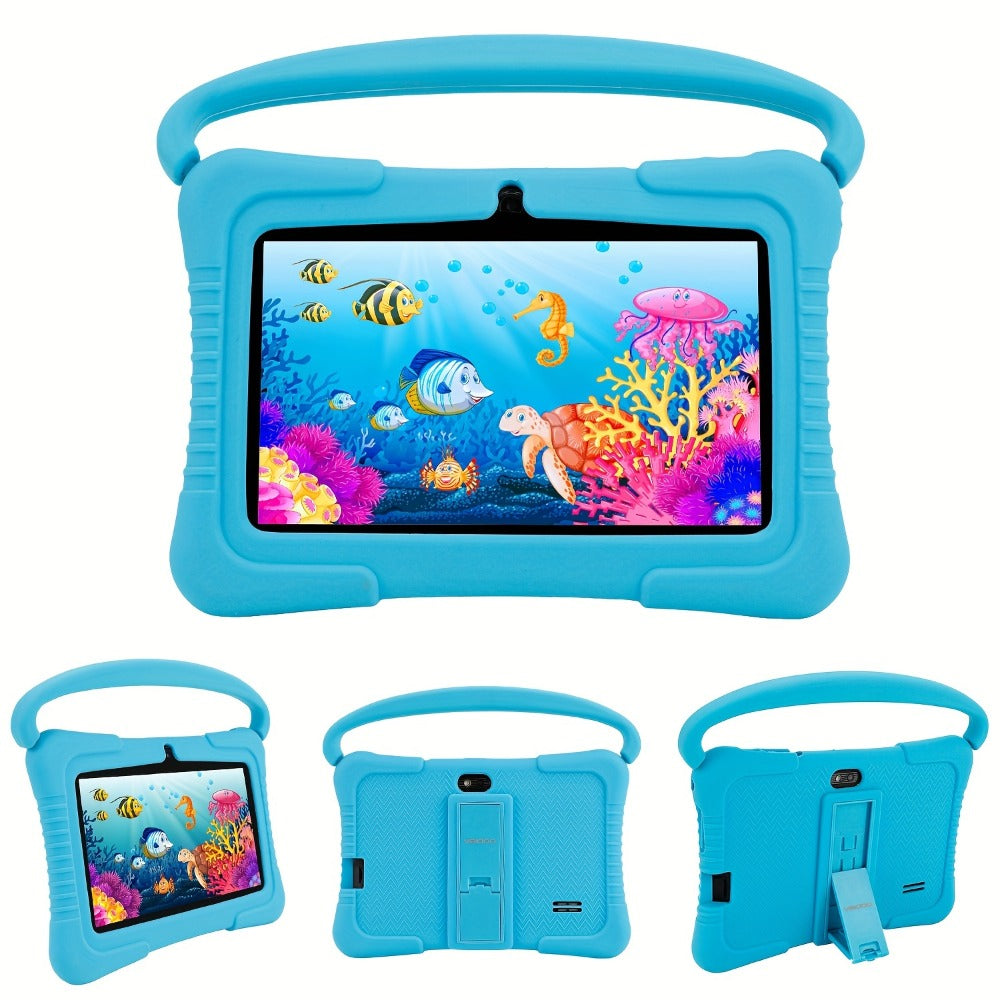 Kids Tablet 7 Inch Veidoo Android WiFi Eye Protection Screen Dual Camera Parental Control Educational Games Drop-Proof Silicone Cover 1+16GB