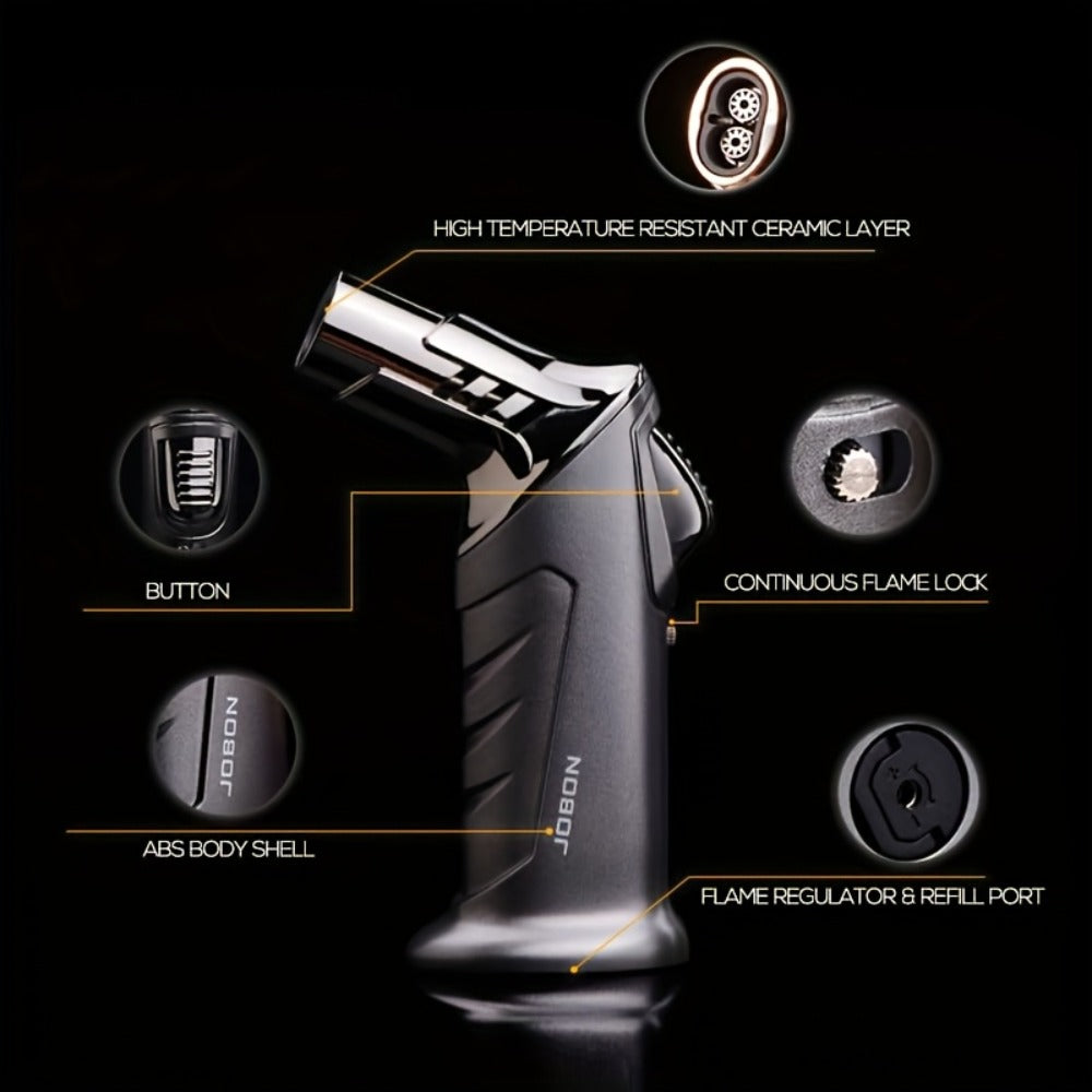 Butane Torch Lighter Gift Set 2500°F, Refillable with Safety Lock & Adjustable Flame for Home Cooking, Dining and Outdoor Meals