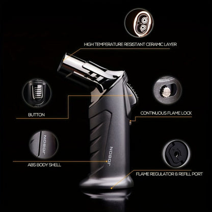 Butane Torch Lighter Gift Set 2500°F, Refillable with Safety Lock & Adjustable Flame for Home Cooking, Dining and Outdoor Meals