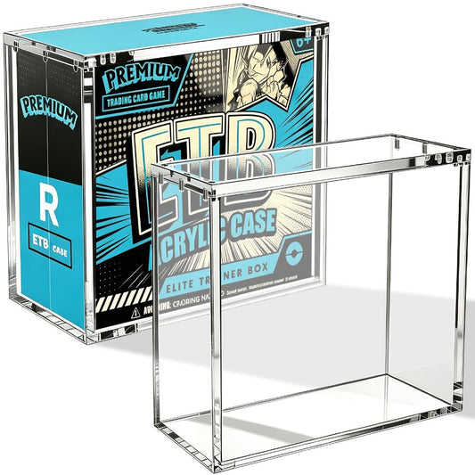 Pokemon Acrylic Display Case with UV Protection, 6MM Thick Crystal Clear Case for Booster Box & Elite Trainer Box
