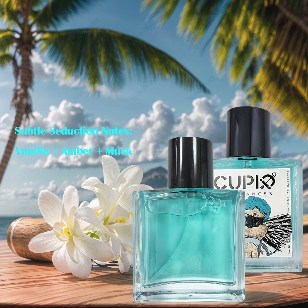 Cologne Spray for Men by CUPID in a 1.7 fl oz Bottle with Turquoise Glass and Boxed Presentation