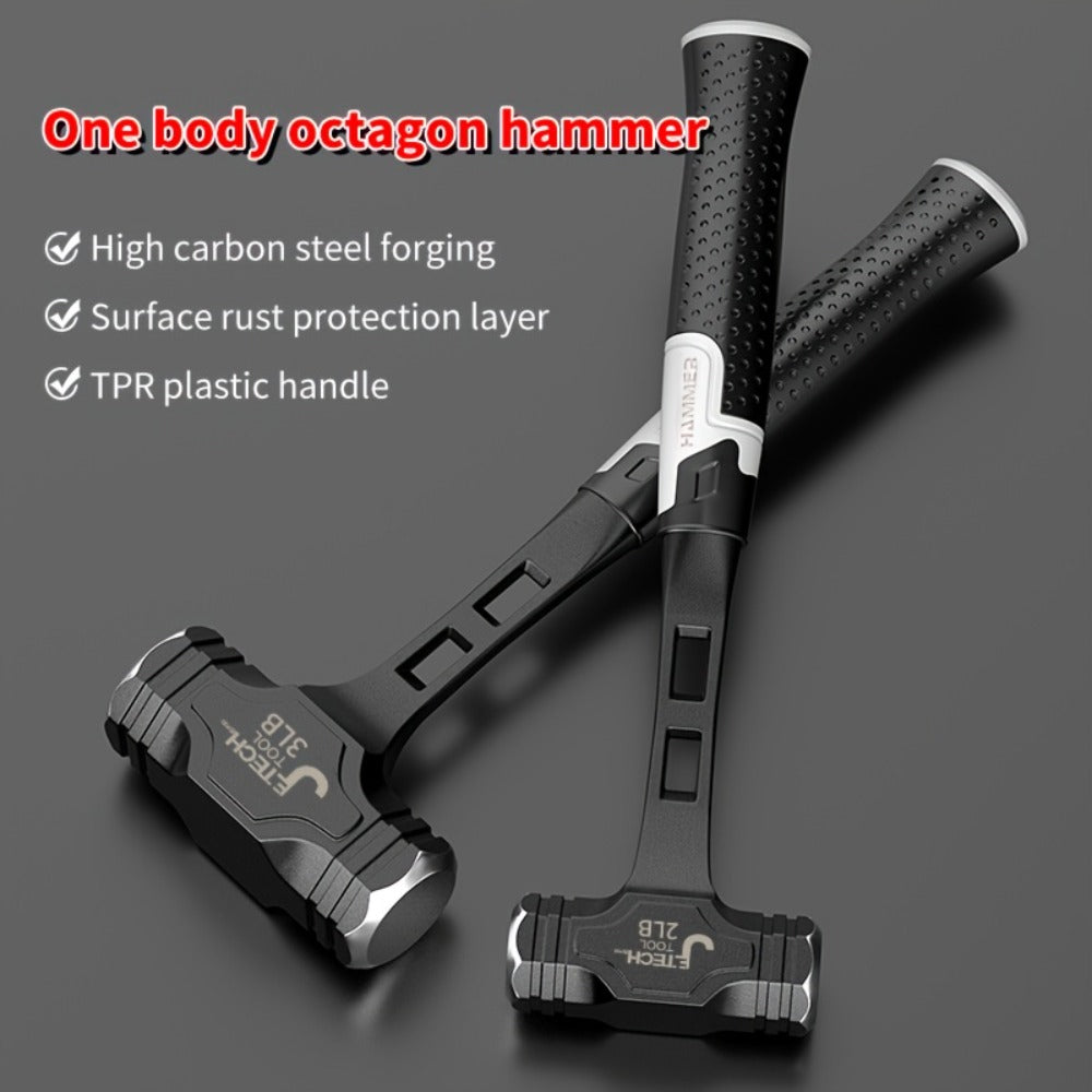Octagonal Hammer High Carbon Steel Sledge Hammer with Grip Handle for Entryways, Bedrooms and Living Spaces
