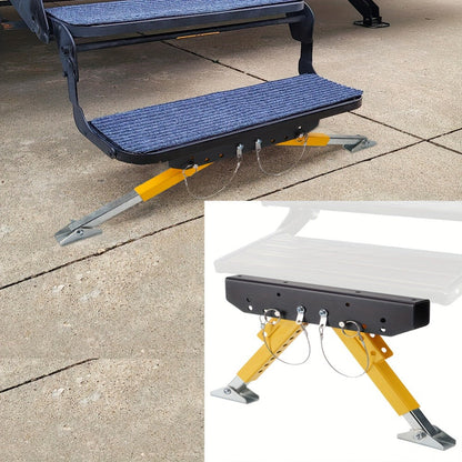 RV Step Stabilizer Kit – Adjustable Foldable Ladder Support for 5th Wheel, Travel Trailer & Motorhome, Eliminates Bounce