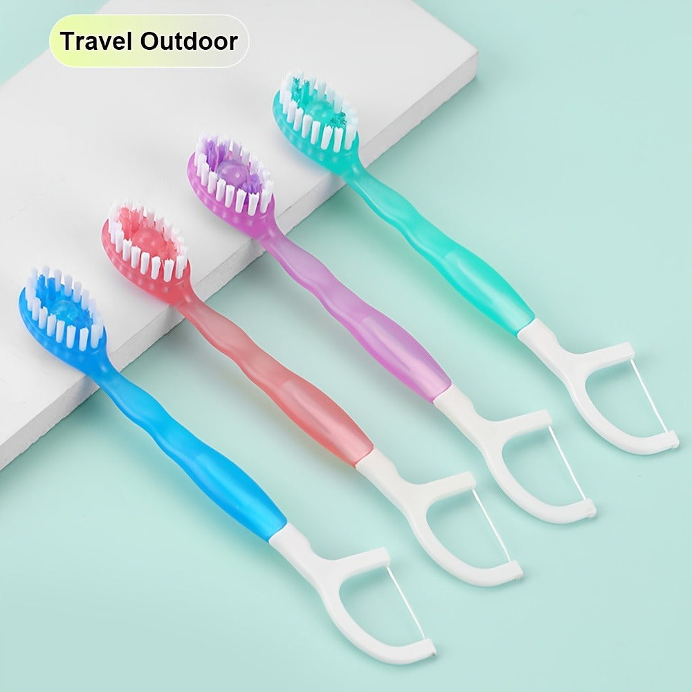 Disposable Toothbrush 24-Pack, Mini Beads No-Rinse Travel Toothbrush, Mixed Flavors, Portable Oral Care Kit for Outdoor Travel