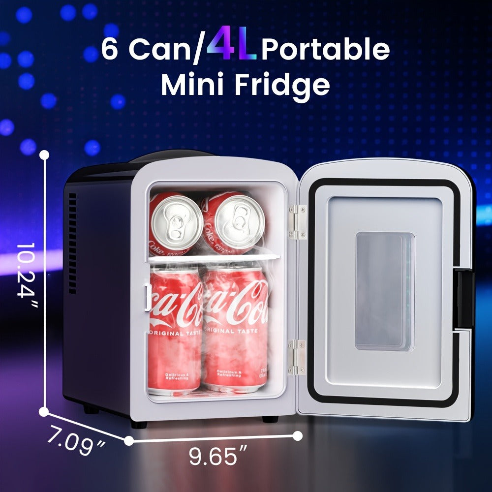 Skincare Mini Fridge 4 Liter - Beauty Refrigerator with Mirrored Door & LED Light, Portable Cosmetic Cooler for Skincare