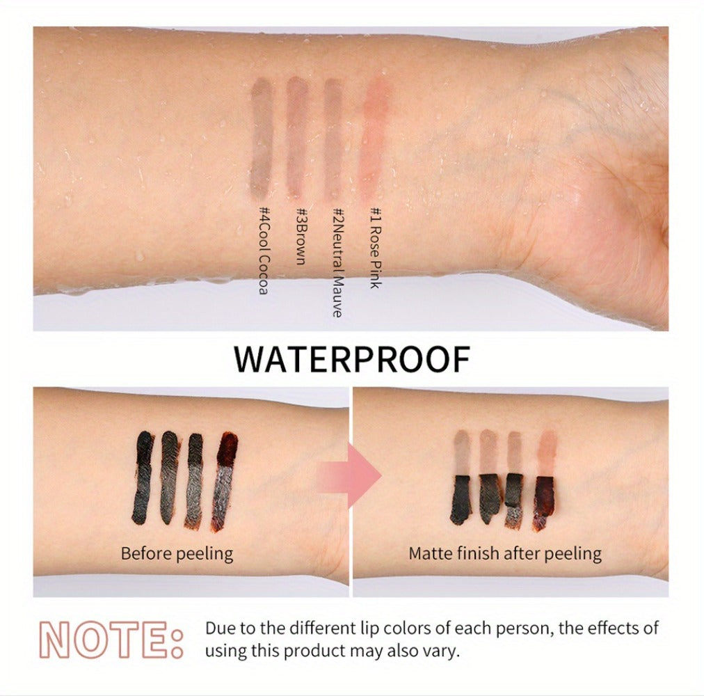 Lip Stain Pen Set 4 Colors 2-in-1 Lip Liner & Lip Tattoo – Waterproof Smudge-Proof Transfer-Resistant Matte Finish