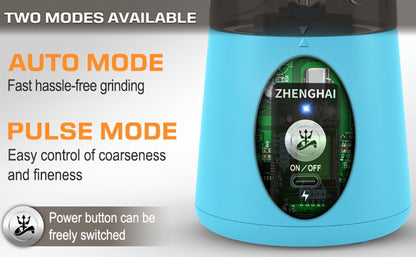 Electric Herb Grinder 150W USB-C Rechargeable - Dual Mode Pulse & Auto, Fast Grinding Dry Spices & Herbs