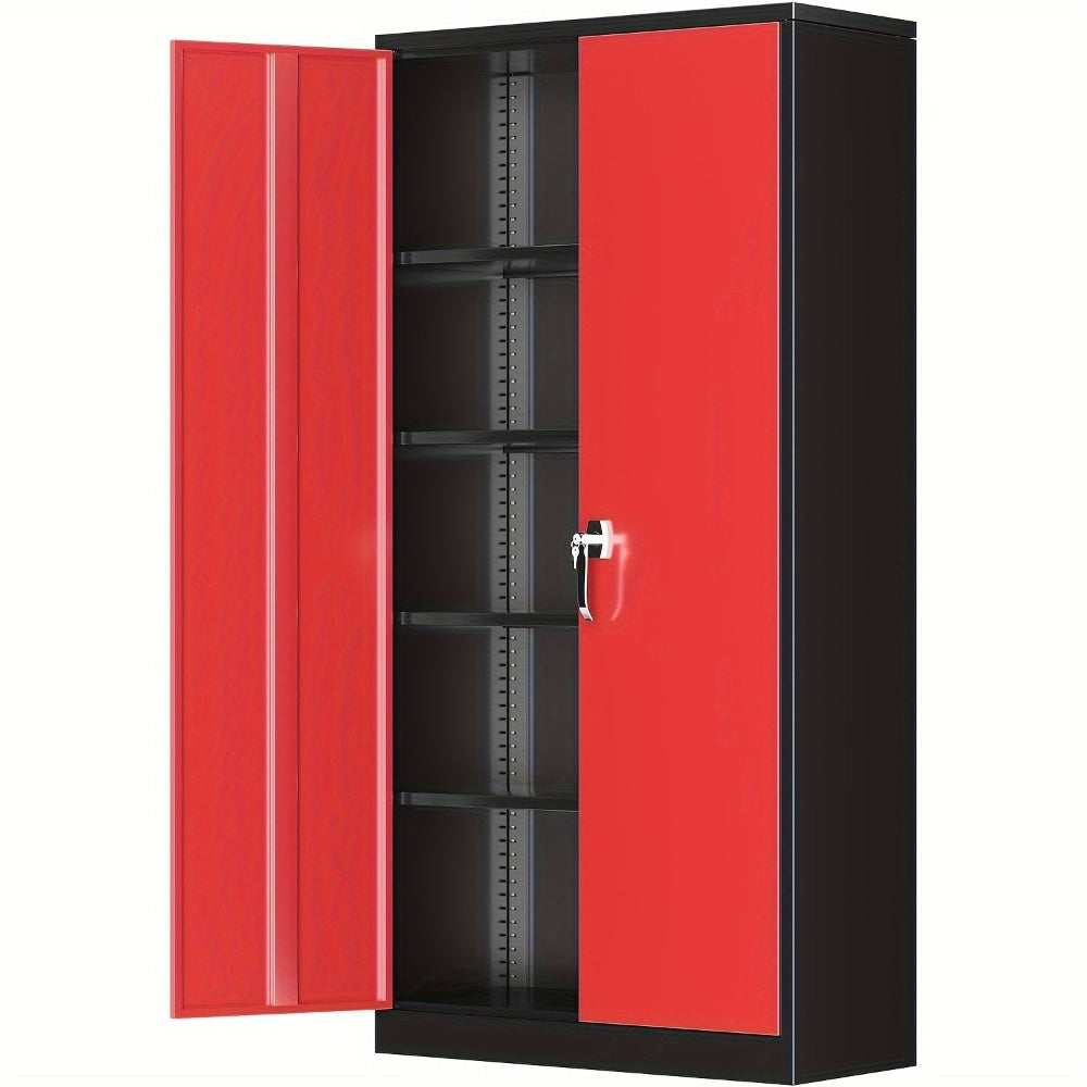 Storage Cabinet, Metal 72 Inch Locking Steel Cabinet with 2 Doors & 4 Adjustable Shelves shown in the main product view