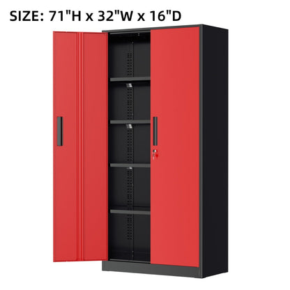 72-Inch Tall Garage Storage Cabinet with Adjustable Shelves for Organized Everyday Storage detail image - detail view 11