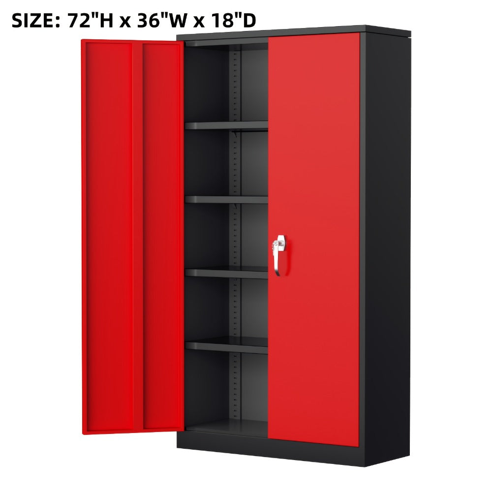 72-Inch Tall Garage Storage Cabinet with Adjustable Shelves for Organized Everyday Storage detail image - detail view 7