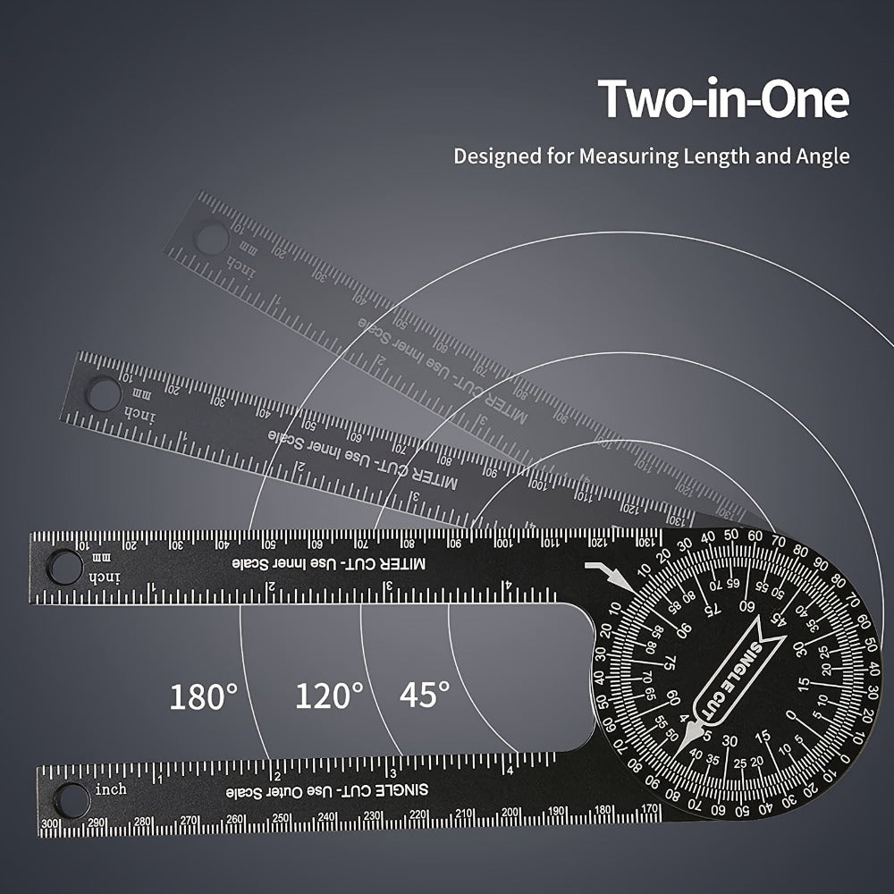 Miter Saw Protractor 7 Inch Aluminum 2-in-1 Professional Angle Finder CNC Machined Precision for Entryways, Bedrooms and Living Spaces