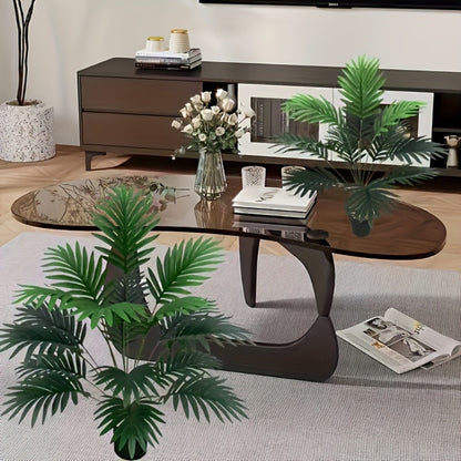Artificial Palm Leaf Stems, Two-Piece Greenery Set at 26.77 Inches without Included Planter or Basket