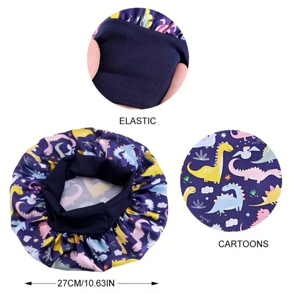 Shower Caps 6 Pack Unicorn Colorful Printed – Adjustable Elastic Reusable Waterproof Hair Cap Set for Women & Girls