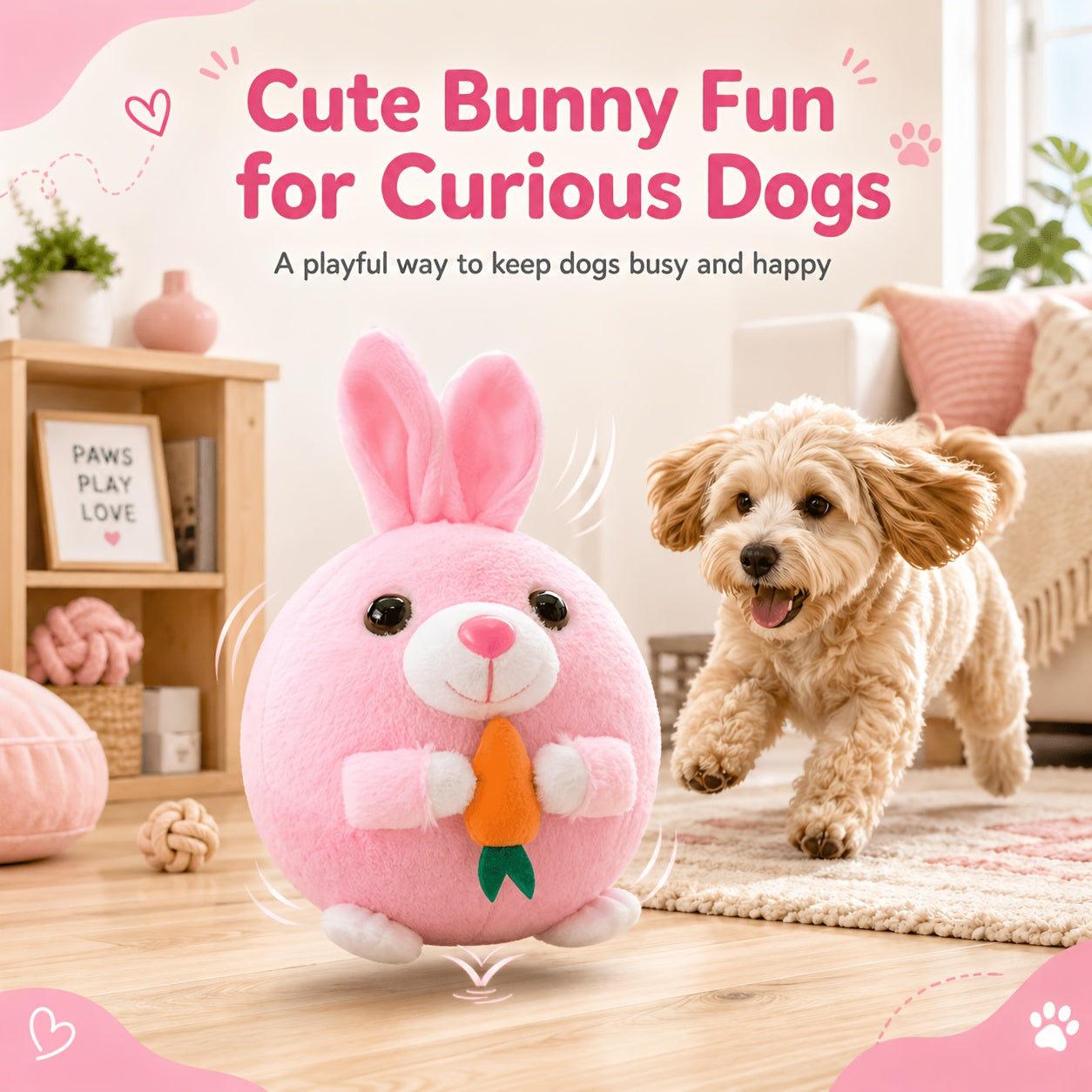 Electronic Bouncing Dog Toy with Animal Sound – USB Rechargeable Interactive Rolling Ball, Voice Recording & Music Mode