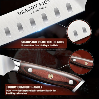 Brisket Carving Knife 10 Inch, High Carbon Steel Granton Edge Slicing Knife, Hand Forged Meat Carving Knife with Wood Handle for BBQ