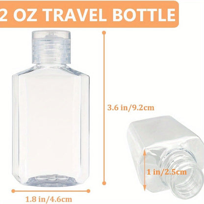 TSA Approved Travel Bottles 2oz Flip Cap 40 Pack Clear Plastic Refillable Squeeze Containers for Hand Sanitizer Shampoo Conditioner Soap
