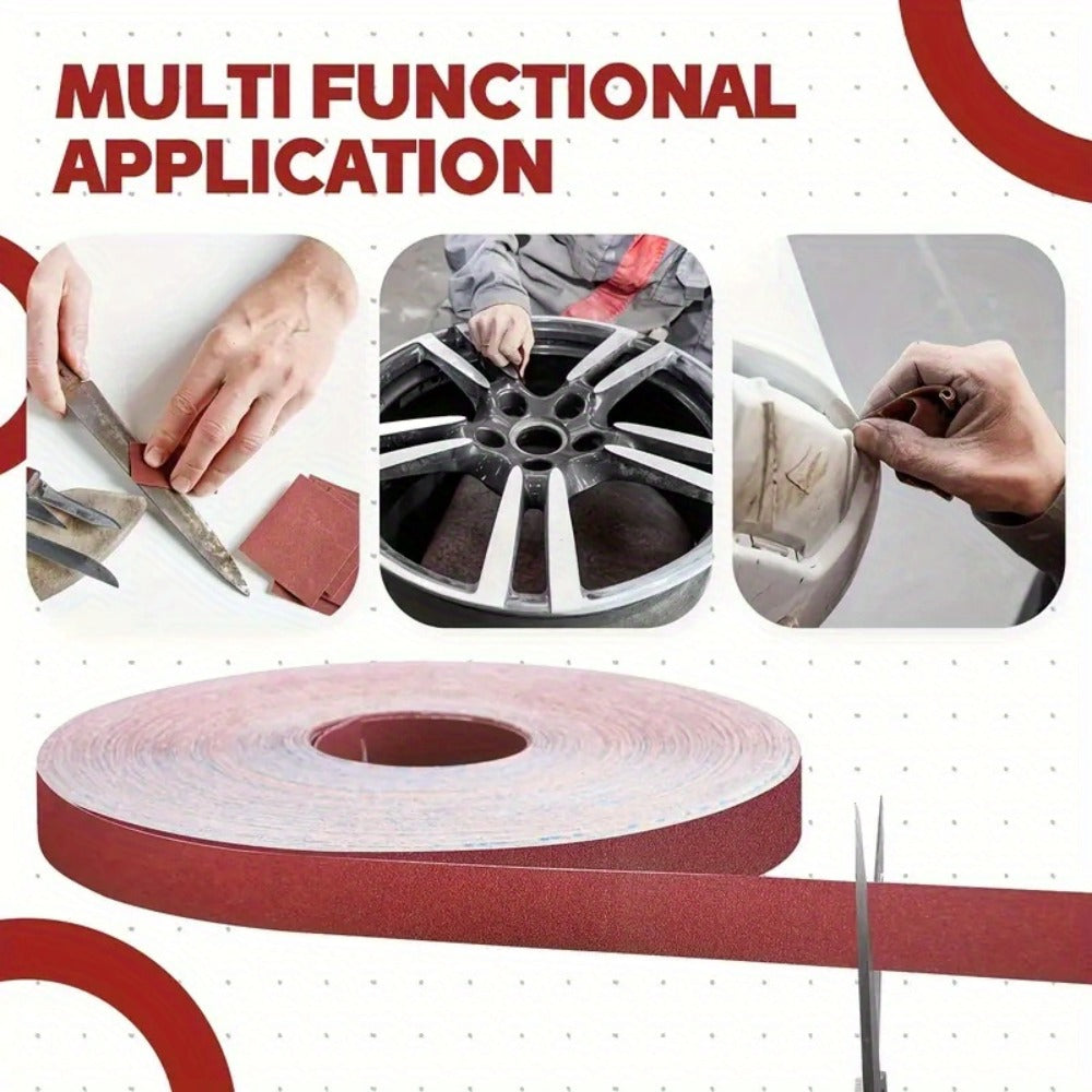 Sandpaper Roll with Dispenser, Aluminum Oxide Multi-Grit Emery Cloth 80-600, 4/5/6 Piece Set, 236 Inch for Wood Metal Glass Woodworking