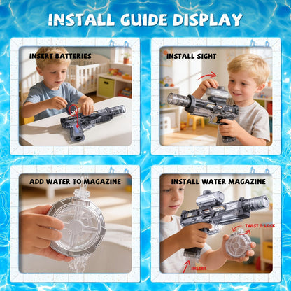 Kids Electric Water Gun with Sound Effects for Ages 3-6 – Automatic High Capacity Squirt Blaster Long Range