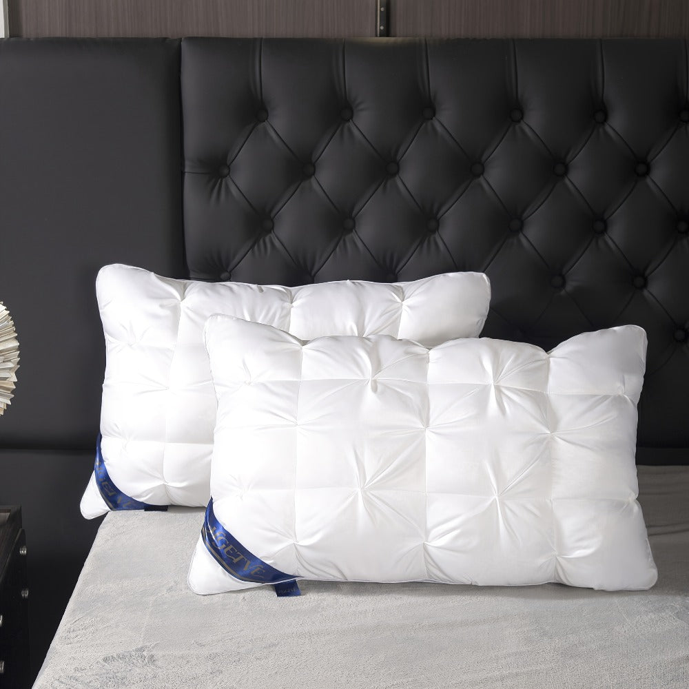 Luxury Hotel Pillows 2PCS, Cool Breathable Pillow Insert, Fluffy Resilient Neck Support, Comfortable Sleeping Pillow