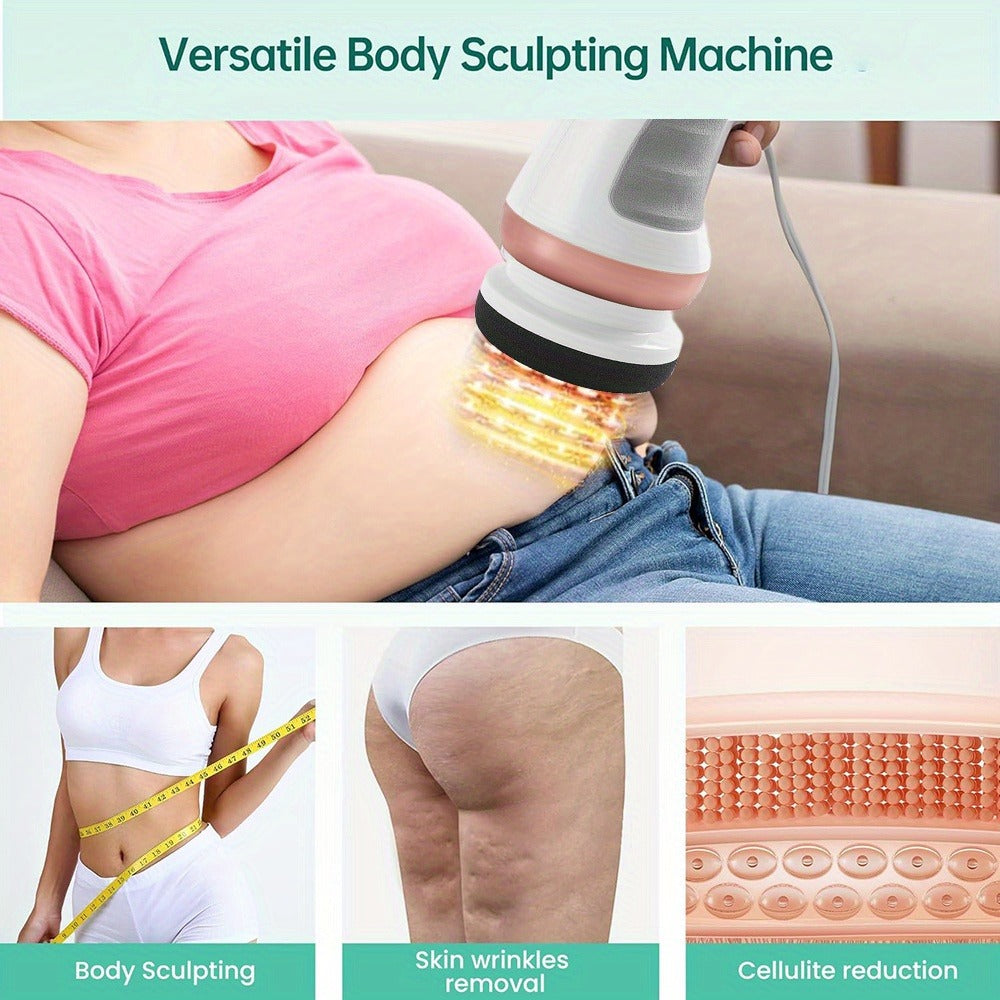 Handheld Body Massager with 5 Interchangeable Heads & 3 Pads, Adjustable Vibration Intensity, Full Body for Abdomen